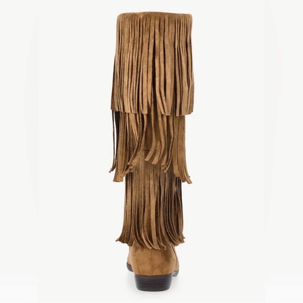 No Boundaries Tall Faux Suede Fringe Boots - Picture 5 of 8